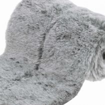 Grå imiteret pels bordløber, dekorativt pels bordbånd 15×200cm