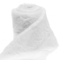 Dekorativt pelsbånd hvid 10x200cm
