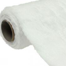 Bordløber imiteret pels hvid dekorativ pels bordbånd 15×200cm