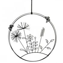 Vinduesdekoration fjeder, hængende dekoration metal blomster Ø20,5cm 2stk