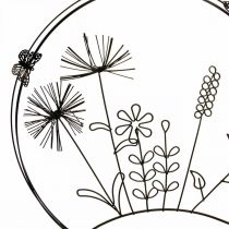 Vinduesdekoration fjeder, hængende dekoration metal blomster Ø20,5cm 2stk