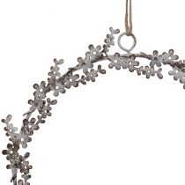 Artikel Vinduesdekoration, dørkrans, shabby chic blomsterkrans, metal, hvid, Ø16,5 cm
