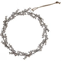Artikel Vinduesdekoration, dørkrans, shabby chic blomsterkrans, metal, hvid, Ø16,5 cm