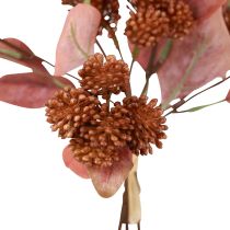 Artikel Fed Høne Rød Sedum Stengrøde Kunstige Blomster 41cm 3stk