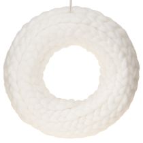 Artikel Filt dekoration uld dekorativ krans i hvid til ophæng Ø25cm
