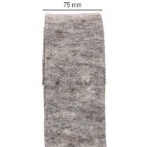Artikel Filtbånd, pottebånd, 100% uld, grå/sort, 7,5 cm bred, 5 m lang