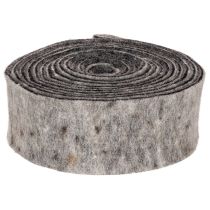 Artikel Filtbånd, pottebånd, 100% uld, grå/sort, 7,5 cm bred, 5 m lang
