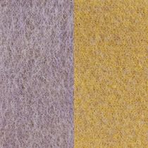 Artikel Filtbånd, pottebånd, uldbånd tofarvet sennepsgul, violet 15cm 5m