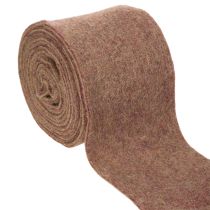 Artikel Tofarvet filtbånd af uldfilt, egnet som grydelapper, 100% uld, lilla/brun, 15 cm x 5 m