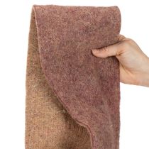 Artikel Tofarvet filtbånd af uldfilt, egnet som grydelapper, 100% uld, lilla/brun, 15 cm x 5 m