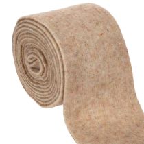 Artikel Uldfiltbånd, tofarvet, sælges i metermål til kreative projekter, brun/hvid, 15 cm x 5 m