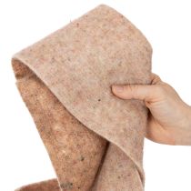 Artikel Uldfiltbånd, tofarvet, sælges i metermål til kreative projekter, brun/hvid, 15 cm x 5 m