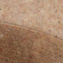 Artikel Uldfiltbånd, tofarvet, sælges i metermål til kreative projekter, brun/hvid, 15 cm x 5 m