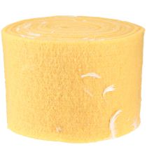 Artikel Filtbånd uld bånd pyntestof gule fjer uldfilt 15cm 5m