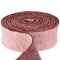 Artikel Filtbånd tofarvet pottebånd uldfiltbånd pink rød 7,5 cm 5 m