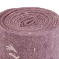 Artikel Filtbånd uld bånd dekorativt stof lilla fjer uldfilt 15cm 5m