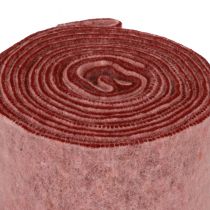 Filtbånd dekorativt bånd pink bæruld filt tofarvet 15cm 5m
