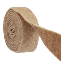 Artikel Filtbånd uld bånd pyntestof brun beige uldfilt 7,5cm 5m