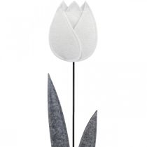 Filt blomsterfilt deco blomst tulipan hvid H68cm