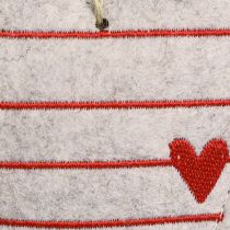 Artikel Filthjerter Juletræspynt beige hjerter 8,5×12cm 6 stk
