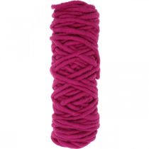Filtsnor tråd uldsnor pink 20m