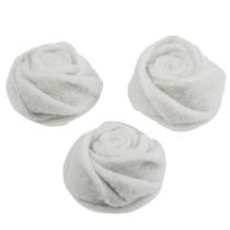Filt rosa hvid Ø8cm H4cm 6stk