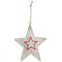 Artikel Filtstjerner til juletræet, beige og rød, 13 cm, sæt med 6.