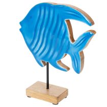 Artikel Træfiskfigur, maritim dekoration, håndlavet borddekoration til stuen, 22 cm