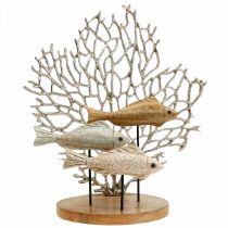 Fiskeskoledekoration, koraldekoration, fiskedekoration i træ H48,5cm