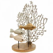 Fiskeskoledekoration, koraldekoration, fiskedekoration i træ H48,5cm