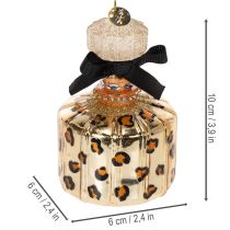 Artikel Juletræspynt: parfumeflaske og læbestift med leopardprint, 11 cm, 2 stk.