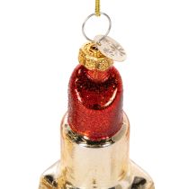 Artikel Juletræspynt: parfumeflaske og læbestift med leopardprint, 11 cm, 2 stk.