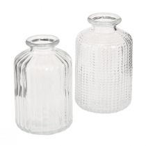 Artikel Flaskevase glas minivaser med retro dekoration H9cm 4 stk.