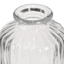 Artikel Flaskevase glas minivaser med retro dekoration H9cm 4 stk.