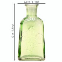 Artikel Flaskevase glasvase med motiv flaske glas grøn H19cm 2stk