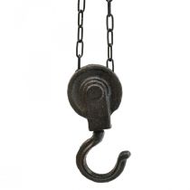 Artikel Pulley Deco Metal Deco Brun Sort Vintage 40cm