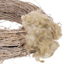 Artikel Naturlig beige fåreuld, løs, til hobby og dekoration, 250 g