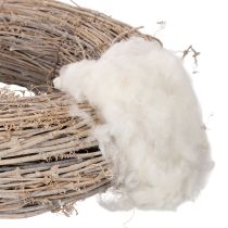 Artikel Løs fåreuld, naturlig uld, hvid meleret, alsidig, 250 g