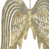 Artikel Julepynt englevinger, metal dekoration, vinger til at hænge gyldne, antikt look H29.5cm W28.5cm