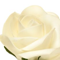 Artikel Skumroser med stilkblomster skumcreme Ø7,5cm 18 stk
