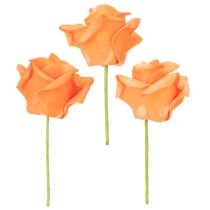 Artikel Kunstig orange rose, 5 cm blomst, enkelt, 100 stk.