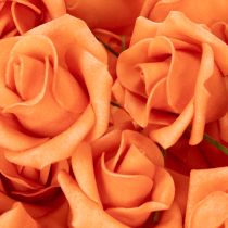 Artikel Kunstig orange rose, 5 cm blomst, enkelt, 100 stk.