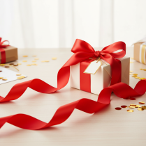 Artikel Krøllebånd 50mm 100m rød