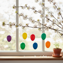 Artikel Påskeægpynt til forårsdekoration, hjem eller have. Farverige dekorative genstande, 6 cm, 24 stk.