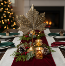 Artikel Borddekoration efterår ahorn blad dekoration gylden antik 58cm × 39cm