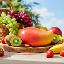 Artikel Kunstig Mango Rød, Gul Realistisk Mad Dummy 15cm