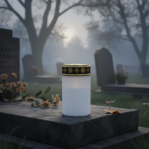 Artikel LED gravlys hvid, varm hvid timer batteridrevet Ø6,8 H12,2cm
