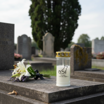 Artikel Gravlys hundegravlys til dyr hvid Ø7cm H16,5cm