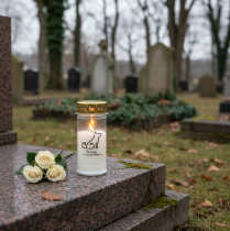 Artikel Gravlys hundegravlys til dyr hvid Ø7cm H16,5cm