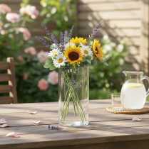 Artikel Høj glasvase, simpel glascylinder som blomstervase eller dekorativt glas, 20 cm